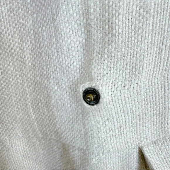 Zara Beige Linen Moto Jacket Textured Sleeve Beige White Jacket - Picture 14 of 16